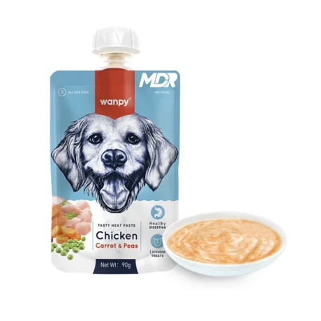 Wanpy Perro Pasta de Pollo, Zanahoria y Guisantes