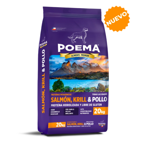Poema Patagonico Perros Salmón, Krill & Pollo