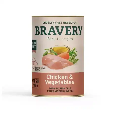 Bravery Lata Perro Pollo y Vegetales 290gr